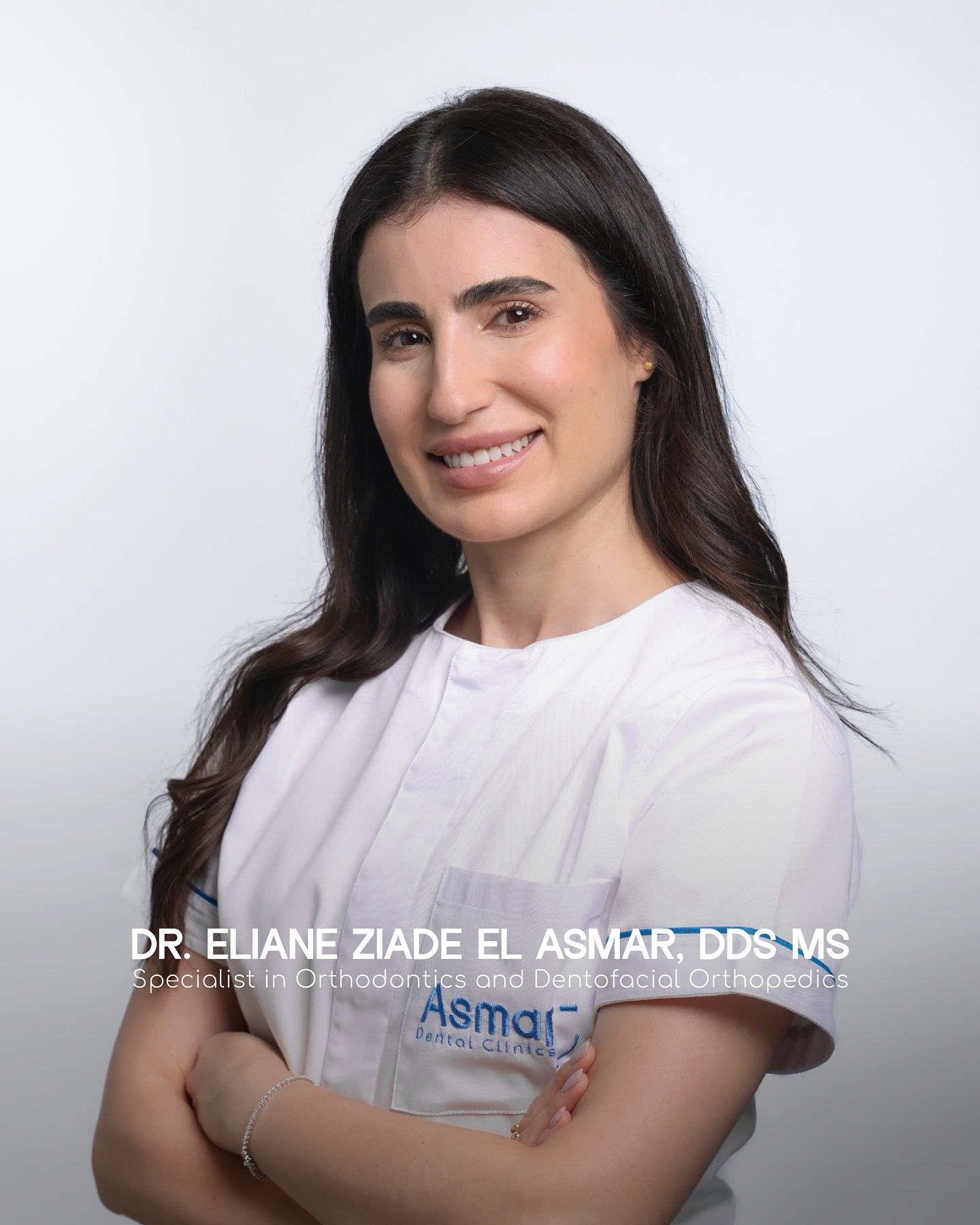 Dr Eliane Ziade El Asmar in a white clinical coat